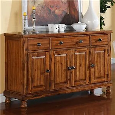58" Sideboard with Three Drawers and Four Doors